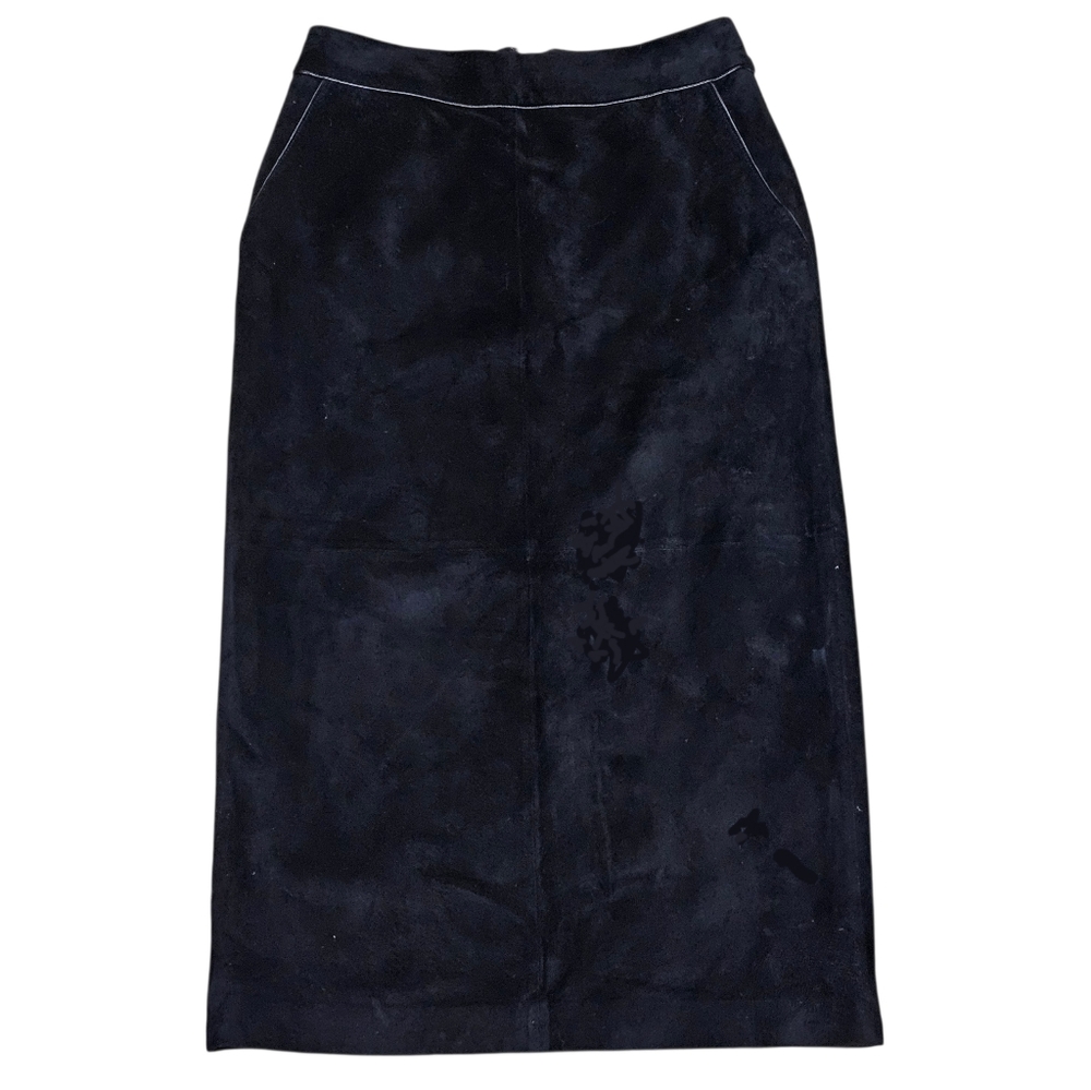 Ann Taylor Suede Maxi Skirt - Women's Size 2 - Black Minimalist Whimsigoth